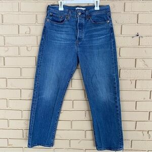 Levi's Premium Jeans Womens 29 Blue Wedgie Straight High Rise Button Fly Denim